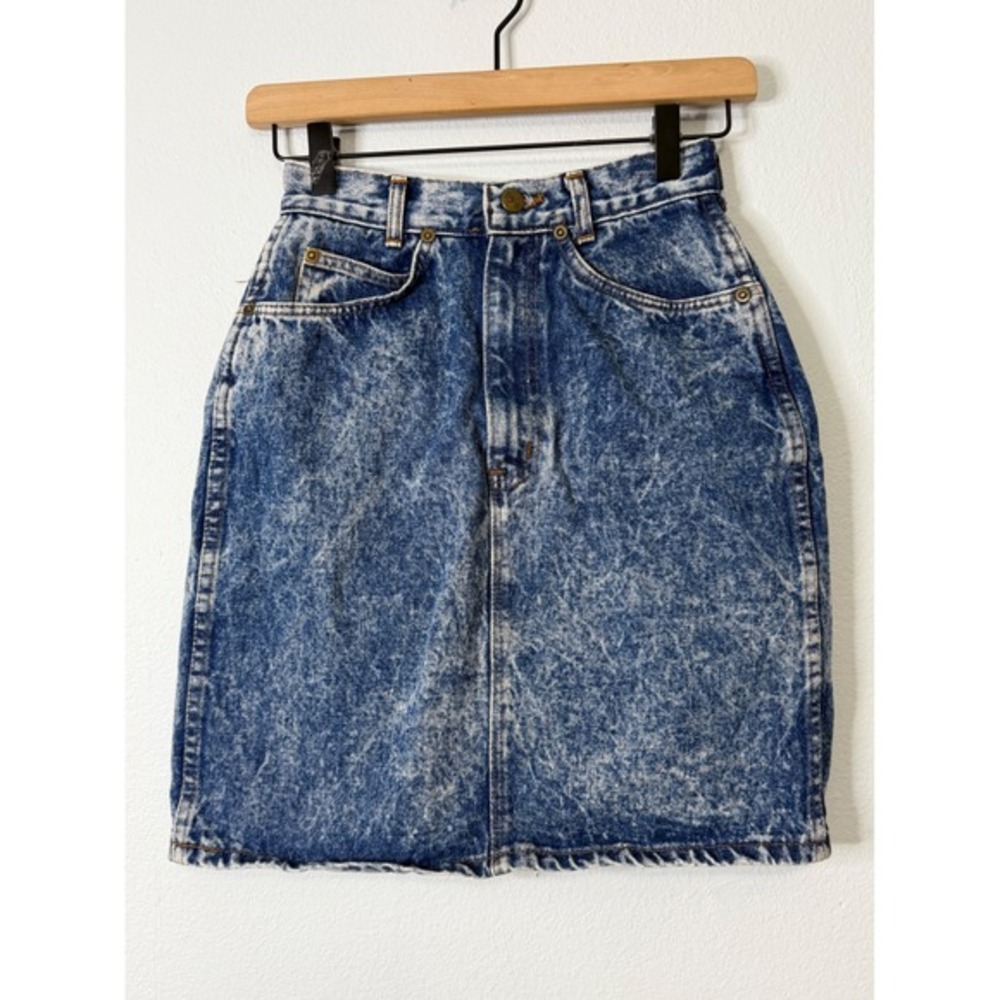 Vintage 1980's Chic - Acid Wash Denim Skirt Made in America